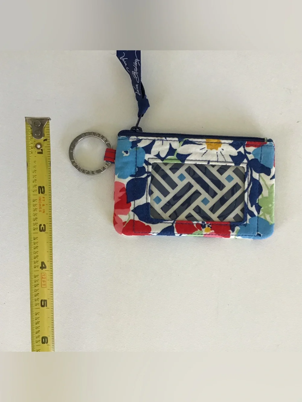 Vera Bradley Multicolor Floral ID Wallet with Key Ring